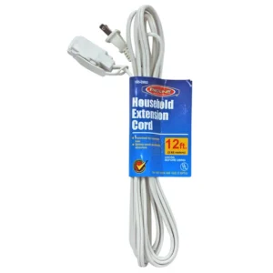 Extensión eléctrica polarizada de 12ft y 3 salidas con protección